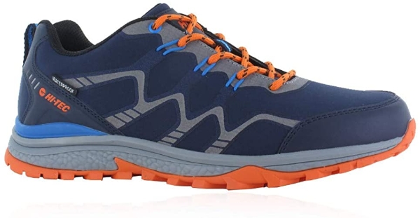 Hi-Tec Mens Stinger Waterproof Walking Shoes Blue Sports Breathable 